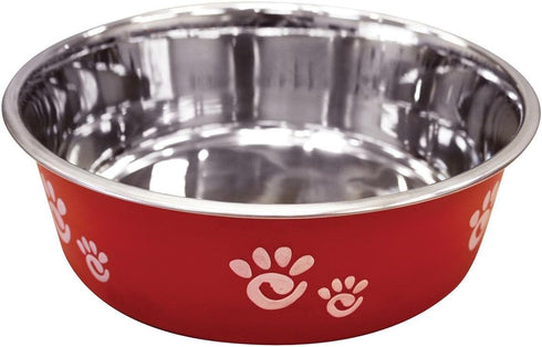 Ethical Pet Barcelona 64-Ounce Matte and Stainless Steel Pet Dish, Raspberry