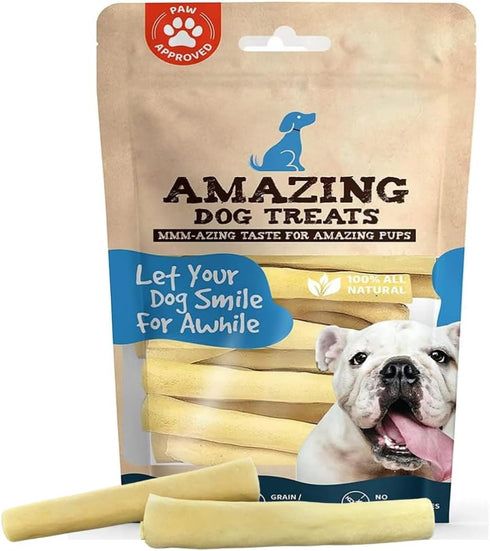 Amazing Dog Treats Cow Tail Dog Chews, 6 Inch Regular, 6 Pack, All Natural