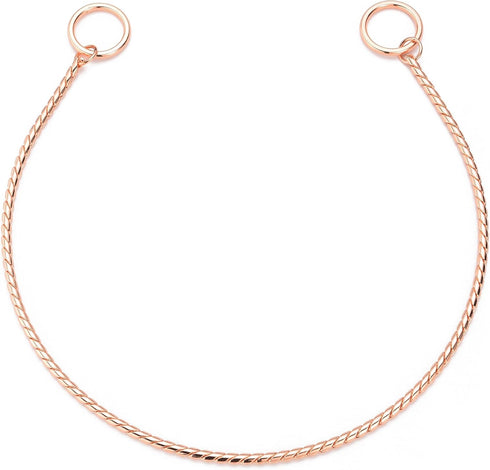 Mogoko Stainless Steel Dog Choke Chain Collar, Puppy Metal Snake Chain Slip Collar for Training Walking (Rose Gold)