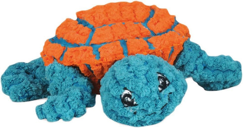 Hugglehounds Ruff-Tex Squeaky Tough Dog Chew Toy All Natural, Turtle, Large