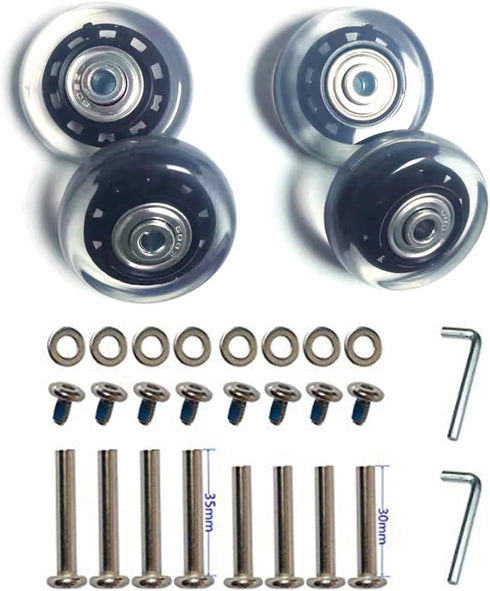 LOTOWELZON 4Pcs Set Luggage Replacement Wheels, 50mm with Bearings Repair Kits for Suitcase and Inline Skate