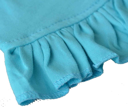 Pet Clothes Small Dog Clothing Blank Color Sport Dress, T-Shirts for Small Female Dogs, 100% Cotton (L, Turquoise)