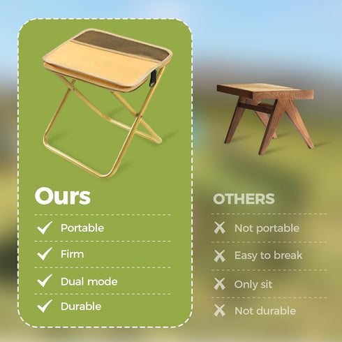 2025 hoehew Portable Stool for Mountaineering and Hiking, New Lightweight Foldable Stool with Carrying Bag, Outdoor