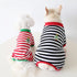 Hdwk&Hped Soft Cotton Dog Pajamas, Striped Solid Pet Jumpsuit for Small Dog Cat Puppy, 3 Styles (Christmas Style 2-Pack)