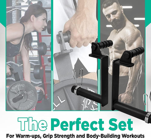 LoGest Farmer Walk Handles Set of 2 with Clip Collars, Portable Exercise Equipment for Body Building Workouts