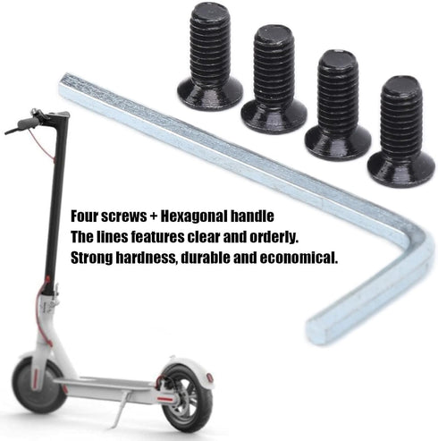 VBESTLIFE E-Scooter Hex Wrench Tool Kit, 4Pcs Handlebar Front Fork Tube Screws with Hex Wrench