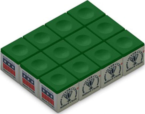 Silver Cup SC-12-TOURNAMENTGREEN Chalk, Tournament Dozen Box, Green