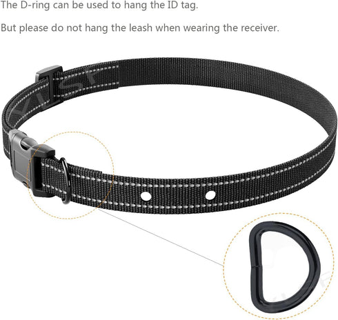 Dog Nylon Collar Strap for Electronic Fence Training, 3/4 Inch Replacement Strap with 2 Holes, Compatible with Most