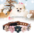 Stylish PU Leather Dog Collar with Flower Bow Tie, Decorative Collar for Medium to Large Dogs, Cute Design
