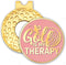 Golf is My Therapy Pink Gold Ball Marker - Funny Accessories with Hat Clip, Great Gifts for Women Golf Fans