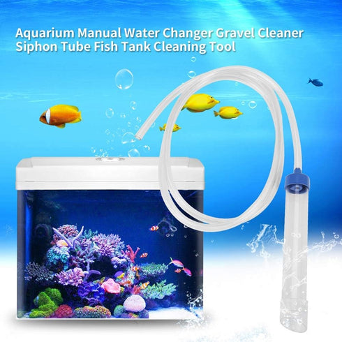Aquarium Manual Water Changer, Gravel Cleaner Syphon Tube for Fluids Transfer with 59in Long Pipe