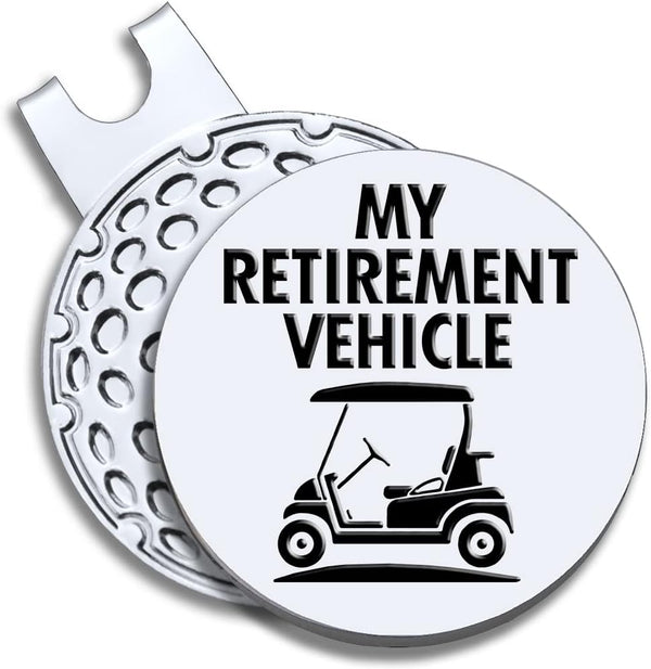 My Retirement Vehicle Golf Ball Marker with Magnetic Hat Clip - Funny Gift for Men Women