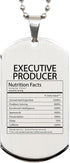 DesiDD Funny Executive Producer Gifts - Nutrition Facts Dog Tag Necklace for Coworker