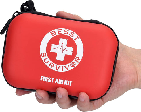 Portable First Aid Kit - Compact Medical Kits with Compartments, EVA Case for Camping, Hiking, Home