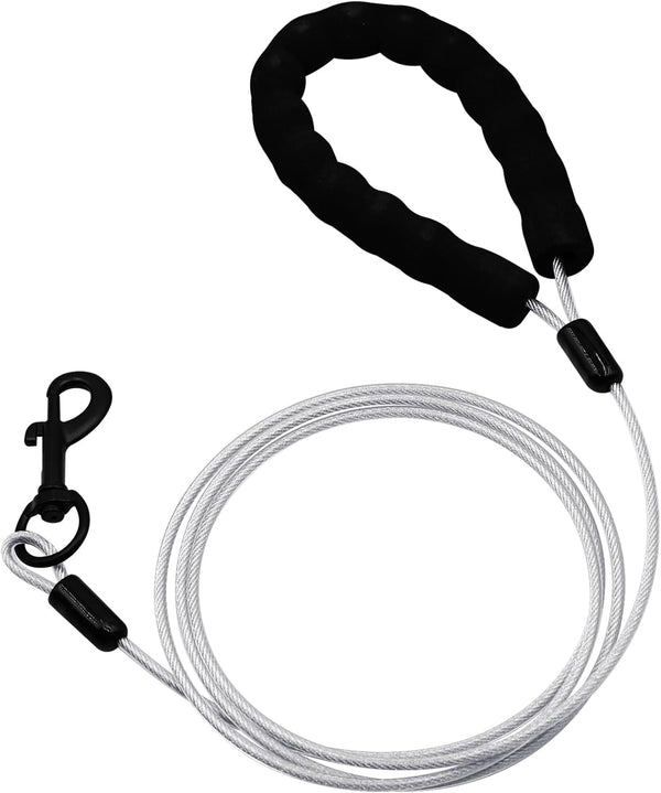 Heavy Duty Dog Leashes with Chew Proof Padded Handle, 4/5/6 FT Steel Metal Safety Lead Rope for Large or Medium Dogs