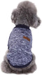 Jecikelon Soft Dog Sweater, Winter Puppy Sweaters, Warm Outfit for Small Dogs, XXS, XS, Navy Blue, Cat Apparel
