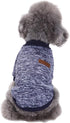 Jecikelon Soft Dog Sweater, Winter Puppy Sweaters, Warm Outfit for Small Dogs, XXS, XS, Navy Blue, Cat Apparel