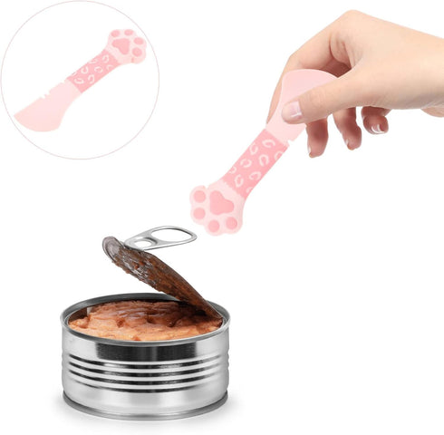 Mipcase Cat Wet Food Can Spoon, Universal Silicone Pet Can Opener, Mini Spatula for Feeding Storage