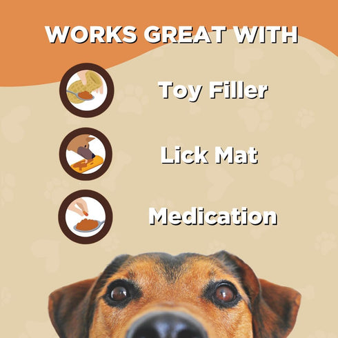 Dilly's Poochie Butter - 12oz Dog Peanut Butter, Healthy Treats for Lick Mats, Enrichment Toys & Training