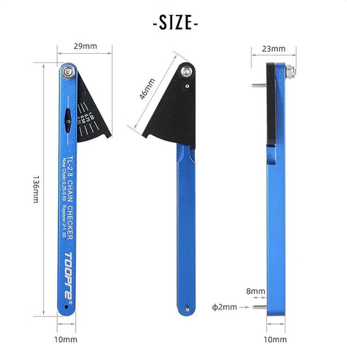 Upgraded Bicycle Chain Checker, Chain Wear Indicator Tool for All Bike Chains, Includes Shimano Sram KMC