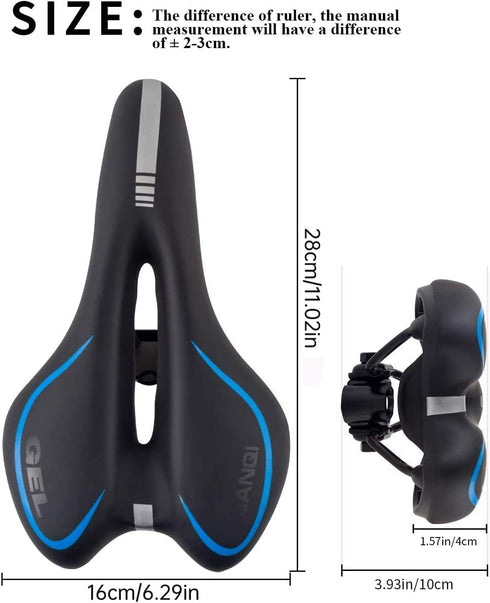 MSDADA Gel Bike Seat for Men & Women, Waterproof Bicycle Saddle Comfortable Soft Cushion