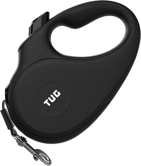 TUG Monochrome XL 360° Tangle-Free Retractable Dog Leash, 26 ft Strong Nylon Tape, One-Handed Brake, Pause, Lock