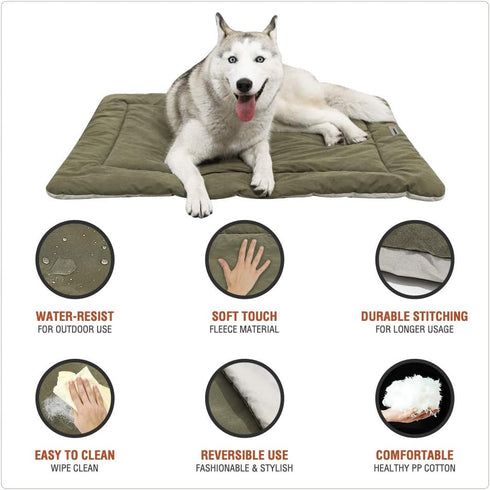Camping Dog Bed, Waterproof and Washable Pet Bed 40”X32”, Durable Portable Travel Mat for Outdoor Use