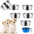 6 Pack Stainless Steel Dog Bowls - Metal Water Bowls, 6.9" Basic Pet Food Bowl for Large, Medium, Small Dogs, 30oz
