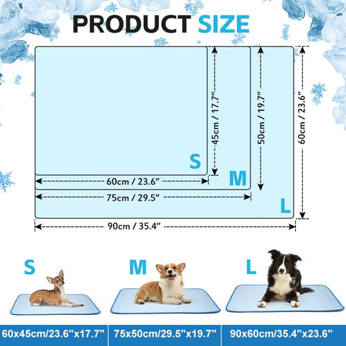 ULIGOTA Dog Cooling Mat, Breathable Washable Pet Cooling Pad for Crate, Kennel, Sofa with Non-Slip Bottom