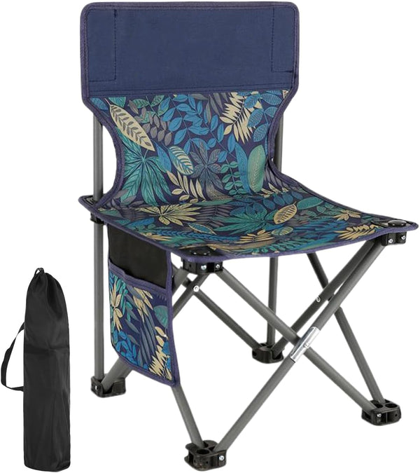 Generic Portable Camping Chair - Lightweight Folding Seat, Backpack Chair Side Pocket, 286lbs