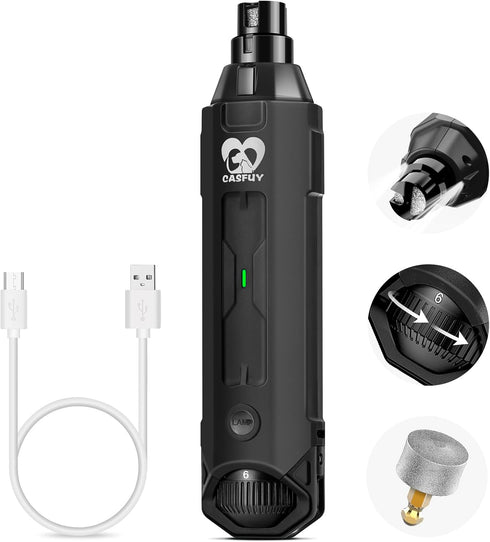 Casfuy 6-Speed Dog Nail Grinder - Newest Enhanced Pet Nail Grinder Super