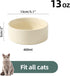 Ceramic Set of 2 Cat Bowls, Food and Water Bowls for Cats, Kitty, 2pcs Cat Dishes, Cat Feeder(5.1inch, 2 x Beige Bowls)