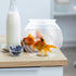 POPETPOP Plastic Fish Bowl, Transparent Small Aquarium for Betta Fish, Round Plastic Fish Bowl (7.07X7.07X6.29in)