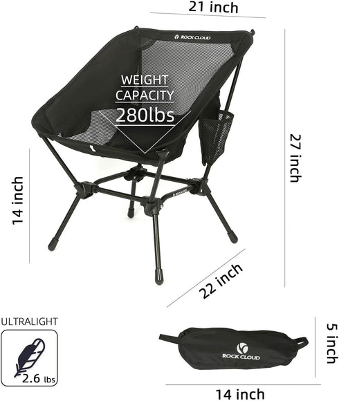 Backpacking ROCK CLOUD Portable Camping Chair Ultralight Folding Chairs Outdoor for Camp Hiking Lawn Beach Sports