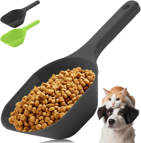 2 PACK Pet Food Scoop, 1 Cup Capacity Dog Food Scoop with Measuring Lines for Dog, Puppy, and Cat (Green and Black)