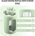 84oz 2.5l BLUEGO Water Bottle Glass with Stainless Steel Handle Large Water Bottle with Time Markers and Silicone
