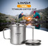Lixada Titanium Pot 750ml Camping Coffee Cup Mug, French Press Pot with Folding Titanium Spoon