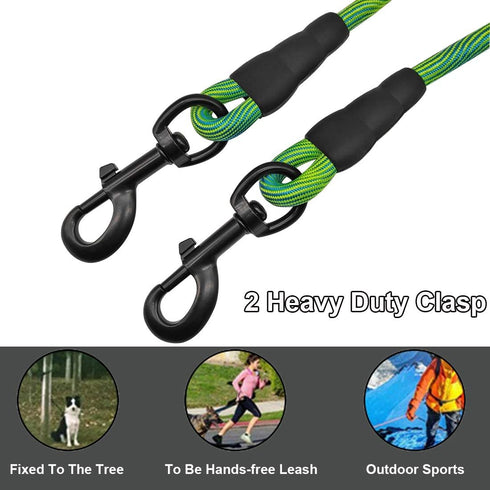 BTINESFUL Dog Tie-Out Long Tether Rope Leash, 8ft/12ft/20ft/30ft/50ft/75ft for Large Medium Small Dogs Training