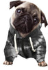 Howilath Pup Dog Hoodie - Stylish Tie-dye Black Radial Streetwear T Shirt Pet Outfit with Hat - L
