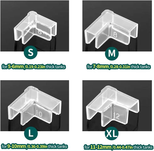 (4 Pack) Clear Corner Protector for Aquarium, Glue-Free Fish Tank Corner Guard (XL for 11-12mm Thick)