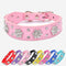 Rhinestone Flower Dog Collar, Sparkling Leather for Small and Medium Dogs (Pink, XS)