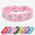 Rhinestone Flower Dog Collar, Sparkling Leather for Small and Medium Dogs (Pink, XS)