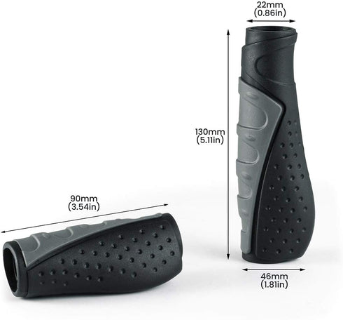 PRUNUS No-Slip Soft Rubber Bike Handlebar Grips - Universal for Bicycles, MTB, BMX, E-Bike, and City Commuter Bikes