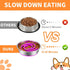 2-in-1 Metal Dog Bowl with Slow Feeder Insert, Stainless Steel Dog Bowls Food Grade 304, Water Food Bowl with Anti-Slip Silicone Base for Small & Medium Dogs(Purple, 3 Cups)