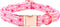 Lionheart glory Valentine's Day Dog Collar, Pink Hearts Adjustable Heavy-Duty Collars for Small Cute Female Pets