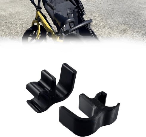 Generic One-Hand Clip Balance Bike Holder for Strollers, Compact Mount for Toddler Gear,