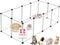 12 Panels Transparent Small Animals Playpen, 48" x 24" Portable Pet Enclosure for Indoors & Outdoors