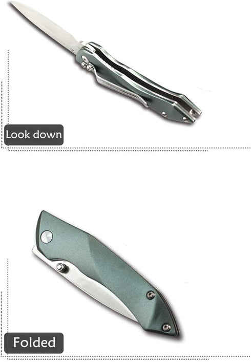 Folding Pocket Knife, Stainless Steel Blade 8cr13mov, Lightweight Aluminum Handle, Safety Liner-Lock