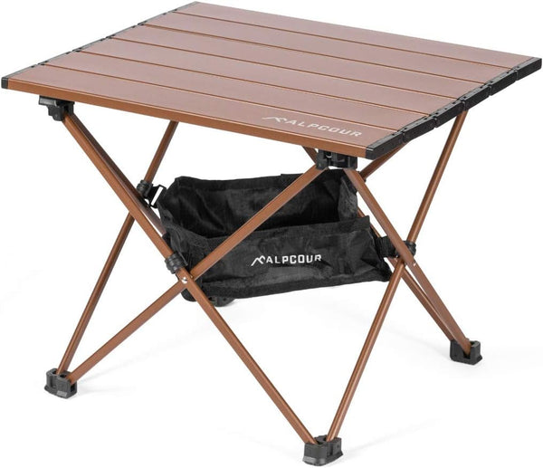 Alpcour Portable Camping Table Lightweight, Compact Folding Side Table in a Bag
