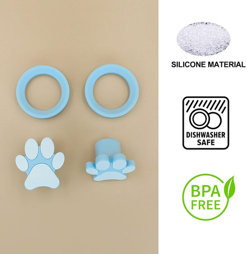 Silicone Plug and Stand for Dog Treat Toy, Size L & XL, Includes Paw Stopper and Round Holder (2 Pack)